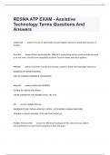 RESNA ATP EXAM - Assistive Technology Terms Questions And Answers