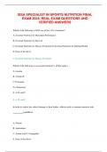 ISSA SPECIALIST IN SPORTS NUTRITION FINAL  EXAM 2024&vert; REAL EXAM QUESTIONS AND  VERIFIED ANSWERS