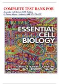  COMPLETE TEST BANK FOR  Essential Cell Biology Fifth Edition by Bruce Alberts (Author),LATEST UPDATE.