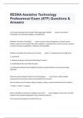 RESNA Assistive Technology Professional Exam (ATP) Questions & Answers