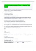 Health Assessment Final - Jarvis Test Bank Questions and Answers