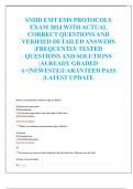 SNHD EMT EMS PROTOCOLS EXAM 2024 WITH ACTUAL  CORRECT QUESTIONS AND  VERIFIED DETAILED ANSWERS  |FREQUENTLY TESTED  QUESTIONS AND SOLUTIONS  |ALREADY GRADED  A+|NEWEST|GUARANTEED PASS  |LATEST UPDATE