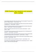   CDM Practice Test questions and answers 100&percnt; verified&period;