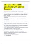 BST 322 Final Exam Questions with Correct Answers