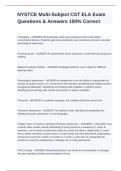 NYSTCE Multi-Subject CST ELA Exam Questions & Answers 100&percnt; Correct