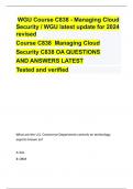 WGU Course C838 - Managing Cloud  Security 318 PAGES WITH QUESTIONS AND ANSWERS