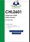 CHL2601 Assignment 4 (QUALITY ANSWERS) 2024