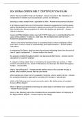 SIX SIGMA GREEN BELT CERTIFICATION EXAM