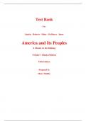 Test Bank for America and Its Peoples A Mosaic in the Making Volume 1 (Study Edition) 5th Edition By James Randy Robert Steven Linda James Jones (All Chapters, 100% Original Verified, A+ Grade)