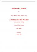 Instructor Manual (Lecture Notes Only) for America and Its Peoples A Mosaic in the Making Volume 1 (Study Edition) 5th Edition By James Randy Robert Steven Linda James Jones (All Chapters, 100% Original Verified, A+ Grade)