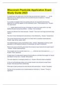Wisconsin Pesticide Application Exam  Study Guide 2023