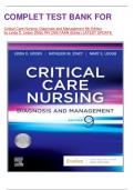 COMPLET TEST BANK FOR   Critical Care Nursing: Diagnosis and Management 9th Edition by Linda D. Urden DNSc RN CNS FAAN (Editor) LATEST UPDATE  