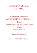 Instructor Manual With Test Bank for American Constitutional Law Introductory Essays and Selected Cases 16th Edition By Alpheus Thomas Mason Deceased (All Chapters, 100% Original Verified, A+ Grade)