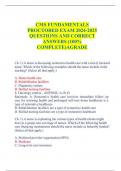 CMS FUNDAMENTALS PROCTORED EXAM 2024-2025 QUESTIONS AND CORRECT ANSWERS &lpar;100&percnt; COMPLETE&rpar;AGRADE