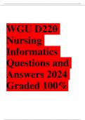 WGU D220 Nursing Informatics Questions and Answers 2024 Graded A&plus; Latest 2024
