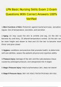   LPN Basic Nursing Skills Exam 2 Exam Questions With Correct Answers 100% Verified(2023/2024)