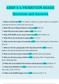 ARMY E-6 PROMOTION BOARD Questions and Answers