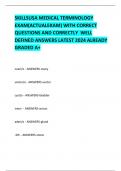 SKILLSUSA MEDICAL TERMINOLOGY EXAM&lpar;ACTUALEXAM&rpar; WITH CORRECT QUESTIONS AND CORRECTLY  WELL DEFINED ANSWERS LATEST 2024 ALREADY GRADED A&plus; 