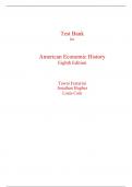 Test Bank for American Economic History 8th Edition By Jonathan Hughes Louis Cain (All Chapters, 100% Original Verified, A+ Grade)