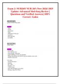 Exam 2: NUR265/ NUR 265 (New 2024/ 2025 Update) Advanced Med-Surg Review |  Questions and Verified Answers| 100% Correct- Galen 