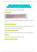 ACLS Questions and Answers  (2023/2024) with Verified Solutions