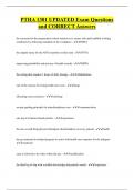 Ptha 1301  Bundled Exam Questions Package with Correct Answers