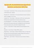 Georgia Life&comma; Accident& Sickness Agent Exam Questions and Answers 100&percnt; Pass