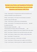 Georgia Laws&comma; Rules&comma; and regulations Pertinent to Life and Accident and Sickness Insurance Exam Questions and Answers 100&percnt; Pass