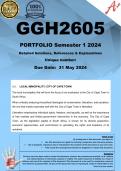 GGH2605 PORTFOLIO (COMPLETE ANSWERS) Semester 1 2024  - DUE 31 May 2024