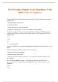 NLN Practice Pharm Exam Questions With 100% Correct Answers