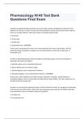 Pharmacology N140 Test Bank Questions Final Exam