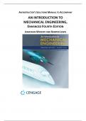 Solutions for An Introduction to Mechanical Engineering, Enhanced Edition, 4th Edition Wickert (All Chapters included)