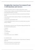 Straighterline American Government Exam 1 with Questions and Answers