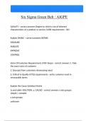 Six Sigma Green Belt AIGPE Questions And Answers Latest &vert;Update&vert; Verified Answers 