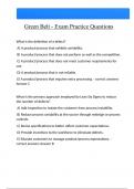 Green Belt - Exam Practice Questions Questions And Answers Latest &vert;Update&vert; Verified Answers 
