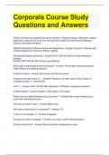 Corporals Course Study Questions and Answers