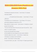 NHA A 2024-2025 Exam Questions and Answers 100% Pass