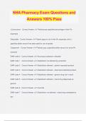 NHA Pharmacy Exam Questions and Answers 100% Pass