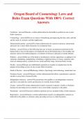 Oregon Board of Cosmetology Laws and Rules Exam Questions With 100&percnt; Correct Answers