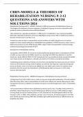 CRRN-MODELS & THEORIES OF REHABILITATION NURSING P. 2-12 QUESTIONS AND ANSWERS WITH SOLUTIONS 2024