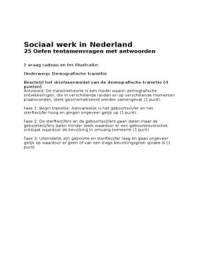 Samenvatting: Sociaal werk in Nederland. Oefen tentamenvragen