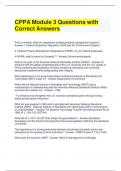 CPPA Module 3 Questions with Correct Answers
