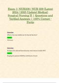 Exam 1: NUR209 / NUR 209 (Latest 2024 / 2025 Update) Medical-Surgical Nursing II | Questions and Verified Answers | 100% Correct - Fortis