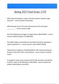 Spring 2023 Final Exam COT 2024 Questions And Answers Latest &vert;Update&vert; Verified Answers 