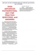 2020 ADVANCED PATHOPHYSIOLOGY HESI RN QUESTIONS and ANSWERS