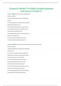 Prometric Florida CNA Skills Checklist Questions And Answers Graded A+
