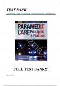Test Bank For Paramedic Care&colon; Principles & Practice Volume 1 5th Edition  by Robert S&period; Porter&comma; Bryan E&period; Bledsoe&comma; Richard A&period; Cherry &vert;&vert;Latest Update&vert;&vert;All Chapters &vert;&vert;Complete Guide A&plus;