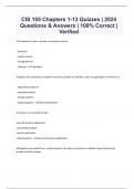 CIS 105 Chapters 1-13 Quizzes &vert; 2024 Questions & Answers &vert; 100&percnt; Correct &vert; Verified