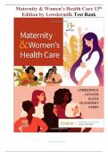 Maternity & Women’s Health Care 13th Edition by Lowdermilk Test Bank | Questions & Explained Answers (Scored A+) | Latest Update 2024