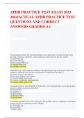 APHR PRACTICE TEST EXAM 2023- 2024/ACTUAL APHR PRACTICE TEST QUESTIONS AND CORRECT ANSWERS GRADED A+